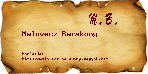 Malovecz Barakony névjegykártya
